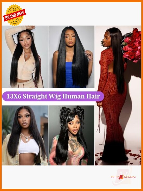 13x6 HD Transparent Lace Front Wig Human Hair 200 Density Straight Pre Plucked